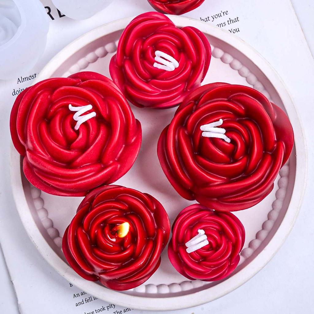 Silikonowa forma do świec w kształcie kwiatu 3D, DIY, romantyczna, zapachowa róża, formy do mydła, gipsu, żywicy, rękodzieło, dekoracja ślubna, walentynkowa