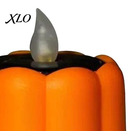 Eco Friendly Solar Garden Accents Pumpkin Light, Flickering LED Candle Lantern, Waterproof Halloween Landscape Lighting Decor Outdoor Lawn Lamp