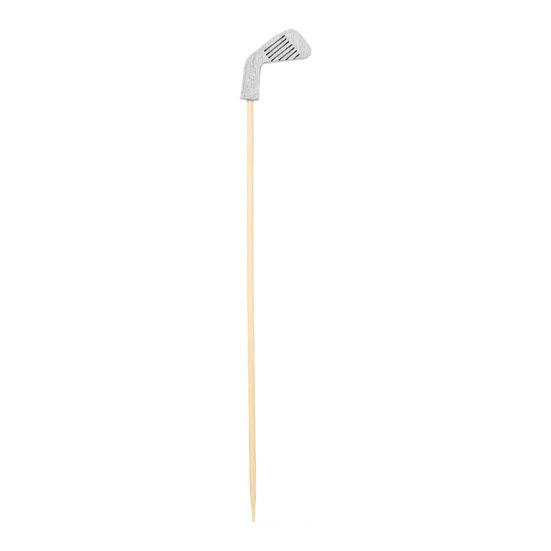 100 Pcs Golf Cocktail Picks, Fancy Toothpicks for Appetizers, Wooden Fruit Skewers Bamboo Food Sticks for Sandwich, Golf Themed Party Decorations