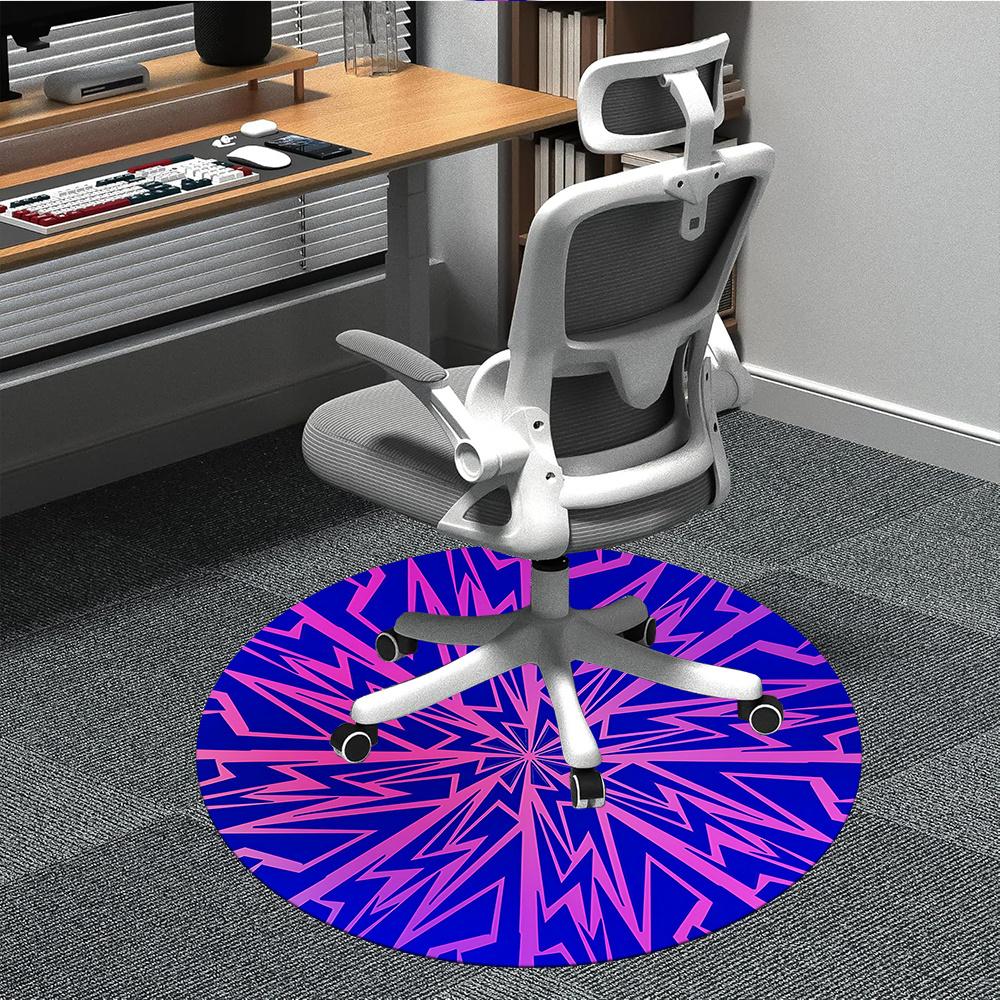 

1pc Geometric Pattern Office Round Area Rug, Indoor Mat Suitable ForOffice, Under Office Chairs Bedroom Living Room Home Decor, Room Decot216 80cm by 80cm