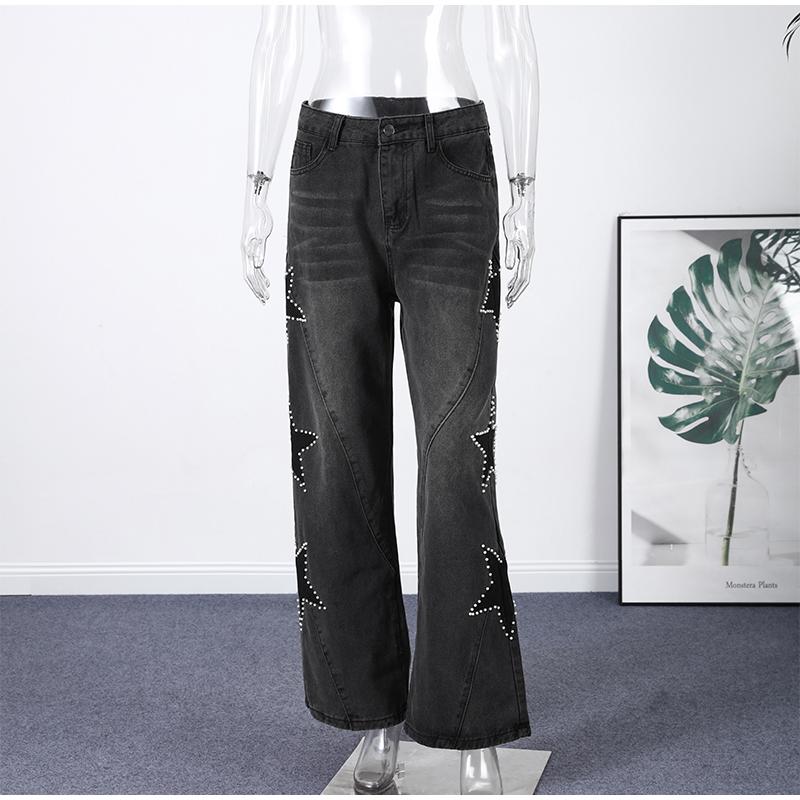 Y2K Women`s Diamond Star Blue Jeans