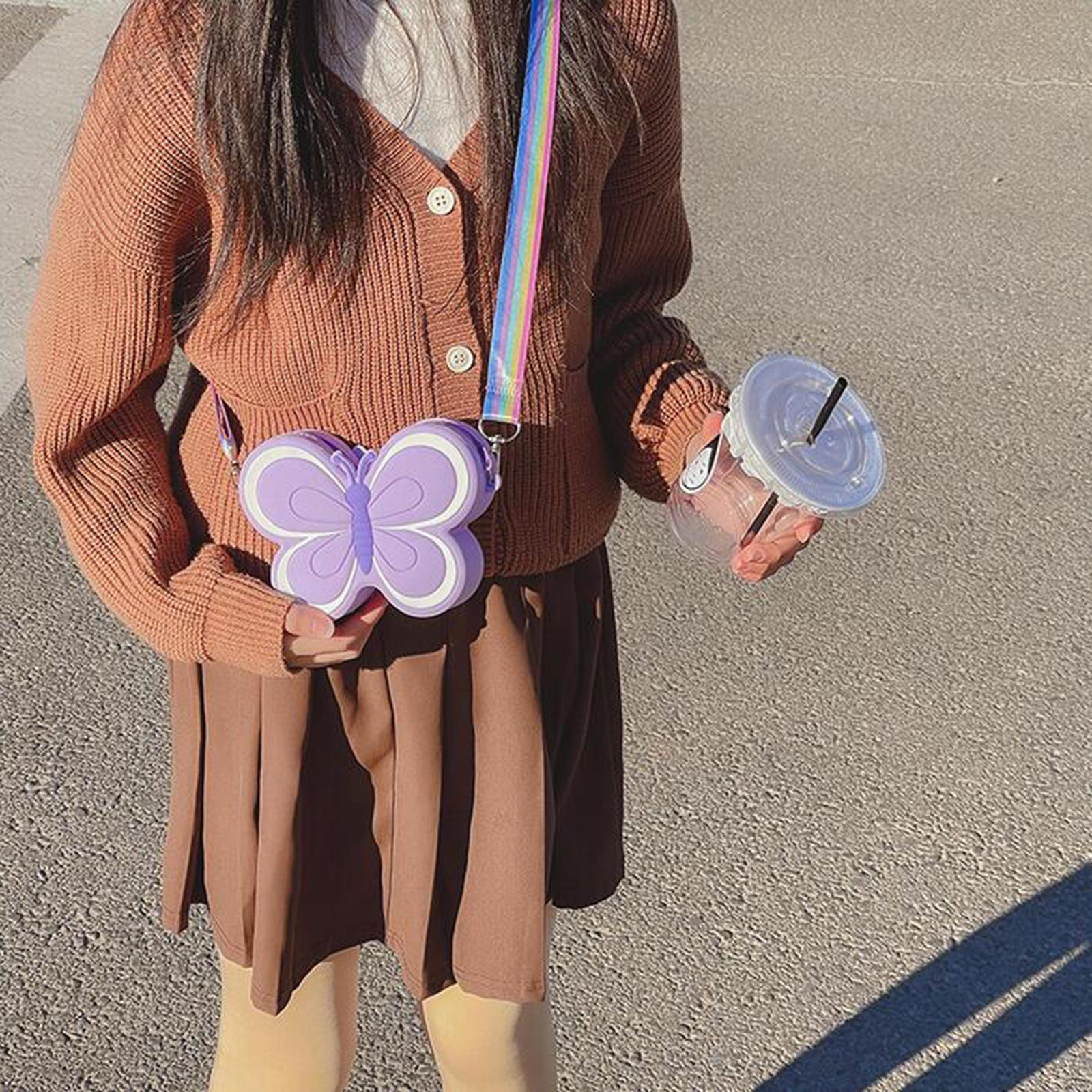 

Детская сумка через плечо с мультяшным дизайном, мягкая повседневная сумочка для малышей Violet Butterfly