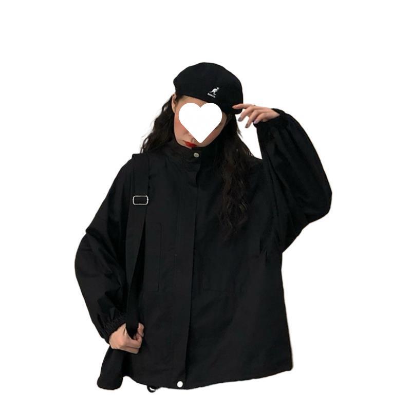 2025 Women's Harajuku BF Style Windbreaker: Versatile Korean Long Sleeve Jacket