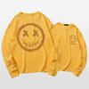 Japanese long-sleeved T-shirt men's summer tide personality graffiti smiley face print little devil grimace Hong Kong style loose top