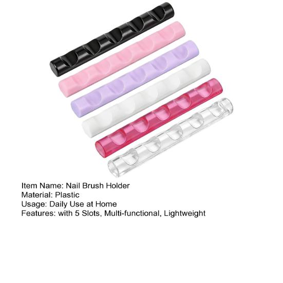 6Pcs Nail Brush Holder with 5 Slots Multi-functional Makeup Brush Organizer Manicure Art