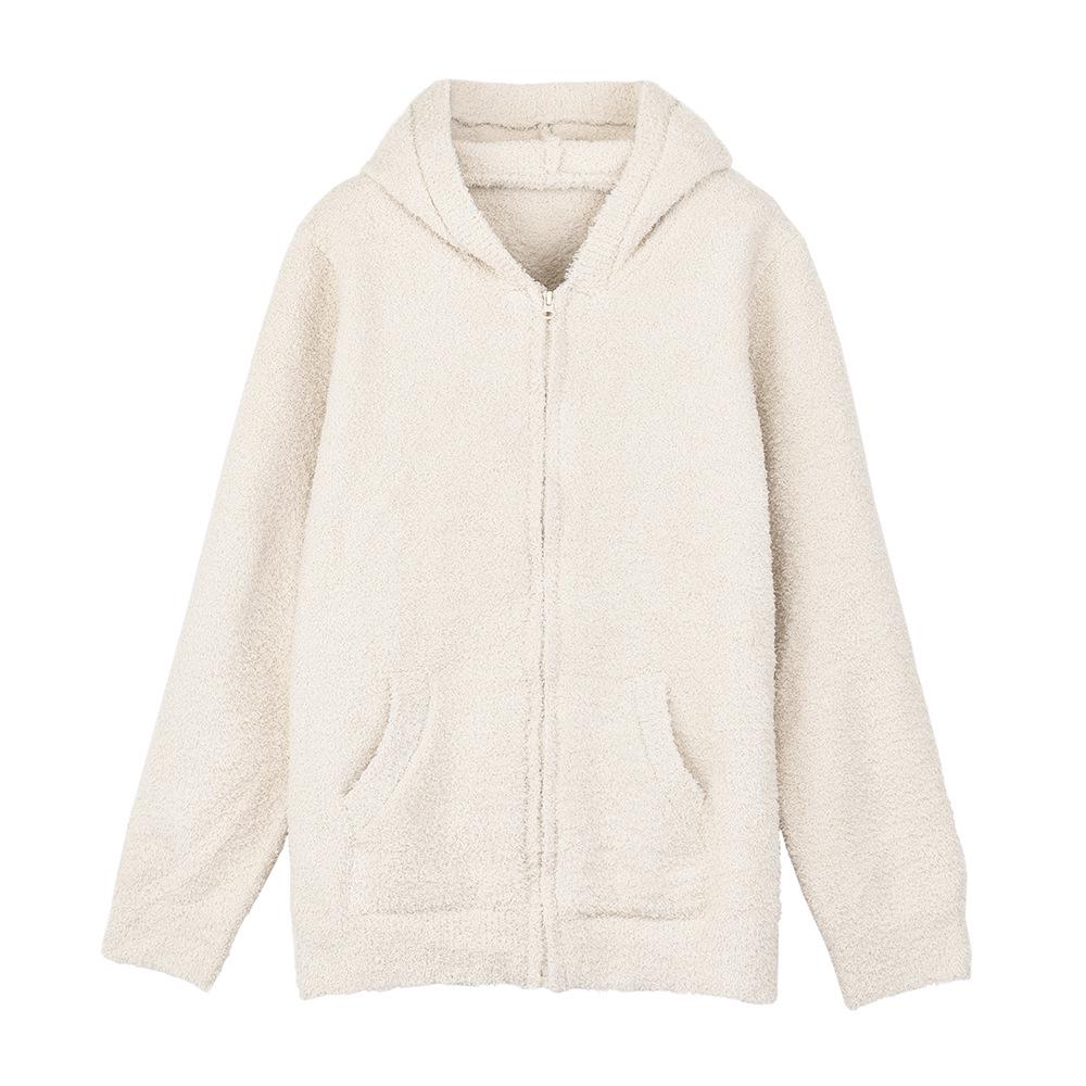 Damen Fleecegefütterter Kapuzen-Cardigan und Lange Hose Set