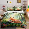 Warm foxes cuddling in forest Print Soft Comfortable Duvet Cover Bedding Set Included 1*Duvet Cover 2*Pillowcases Luxury gifts