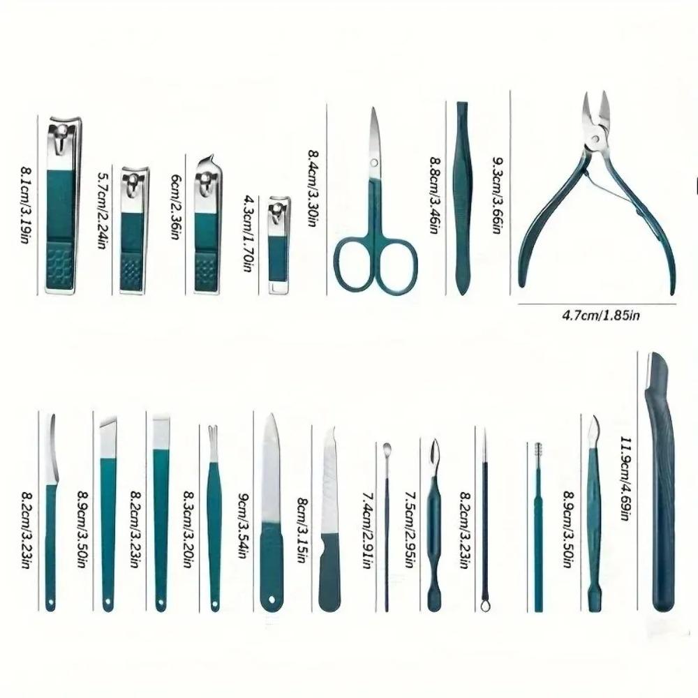 New Stainless Steel Nail Clipper Set Professional Green Grooming Tool Set Nail Care Kit