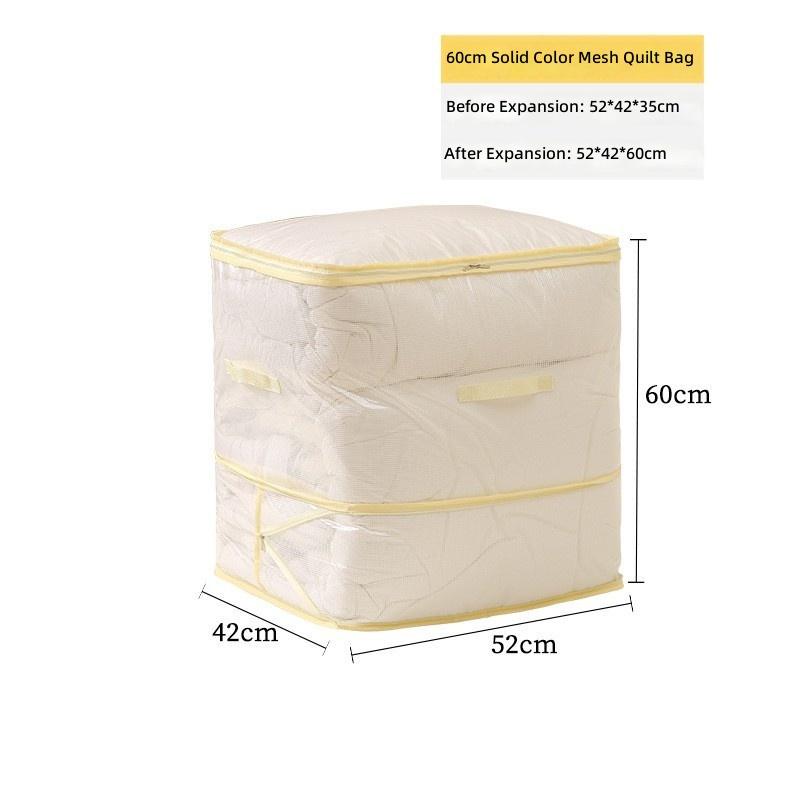 Large Capacity Mesh Storage Bag For Clothes Blankets Down Jackets Cotton Quilts Moisture Proof Dust Proof Organizing Bag
