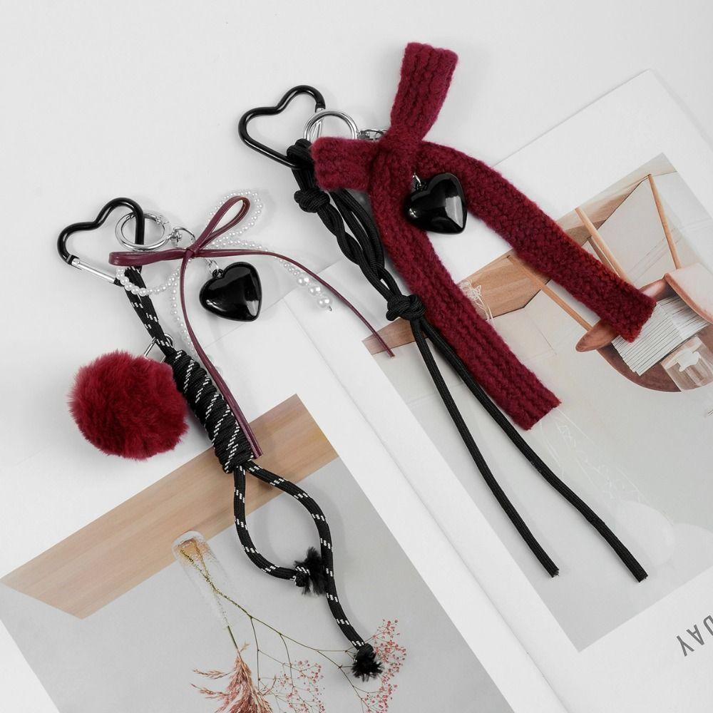 Cute Woven Rope Bow Keychain Sweet DIY Bag Chain Pendant Pendant