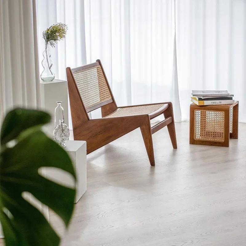 Rattan Small Square Table Solid Wood Coffee Ash Minimalist Japanese Side 2024 New