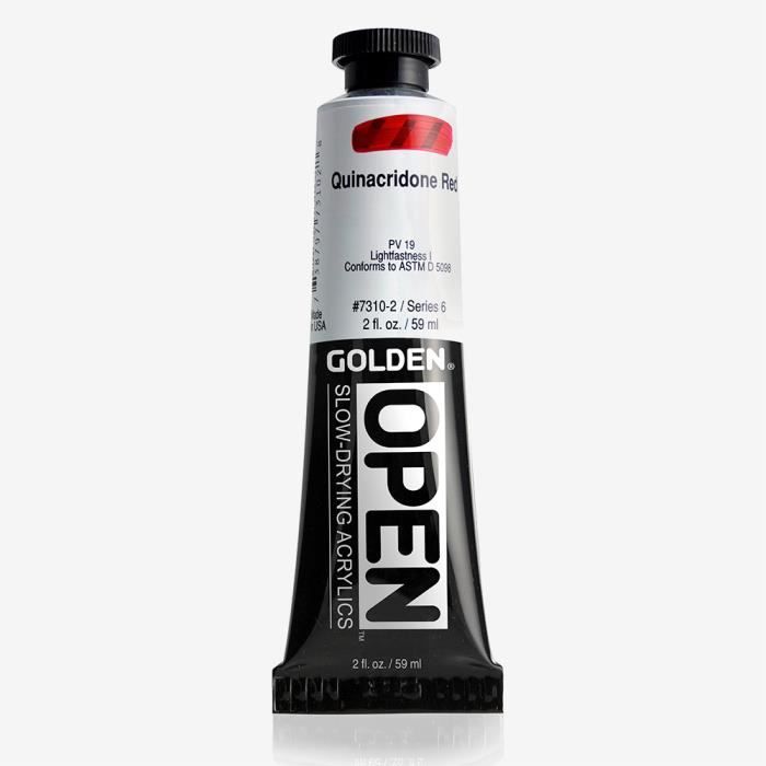 Peinture Acrylique - Golden - Open - Quinacridone Red - 60ml - Mixte