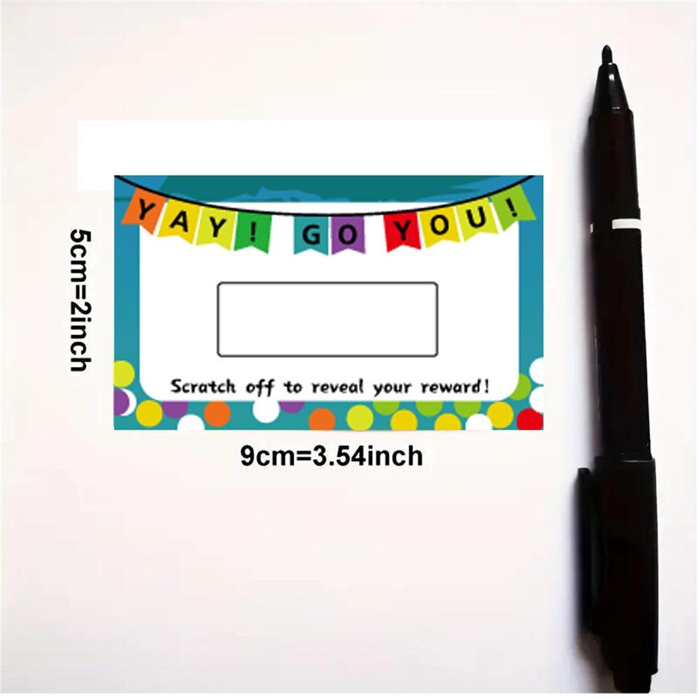 50 DIY Scratch-Off Cards Set, Blank Cards + Silver Stickers, 5 Designs, Surprise Gift & Party Game Cards