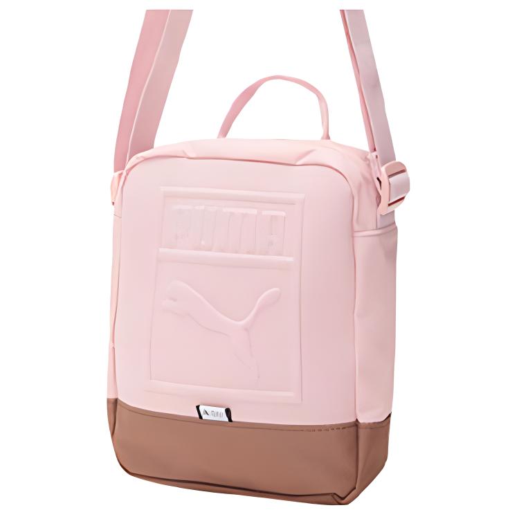 Puma Simple Casual Letter Logo Fabric Shoulder Crossbody Bag Unisex bags Pink 075582-12 Pink