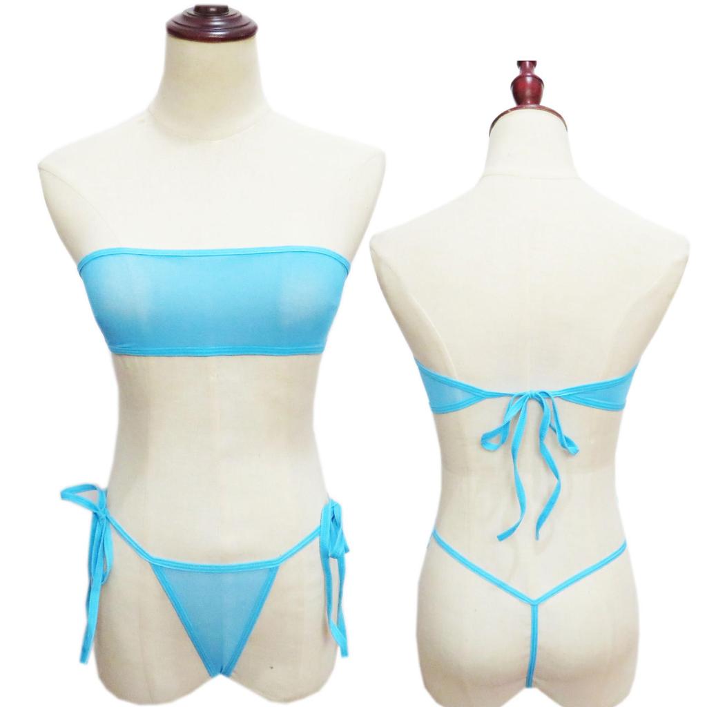 Seductive Mesh Lingerie Set: Three-Point Bikini & Real Person Temptation