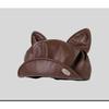 Hot Girl Folded Leather Cat Ears Beret Autumn and Winter Retro Cute Octagonal Hat American Sweet Painter Newspaper Boy Hat