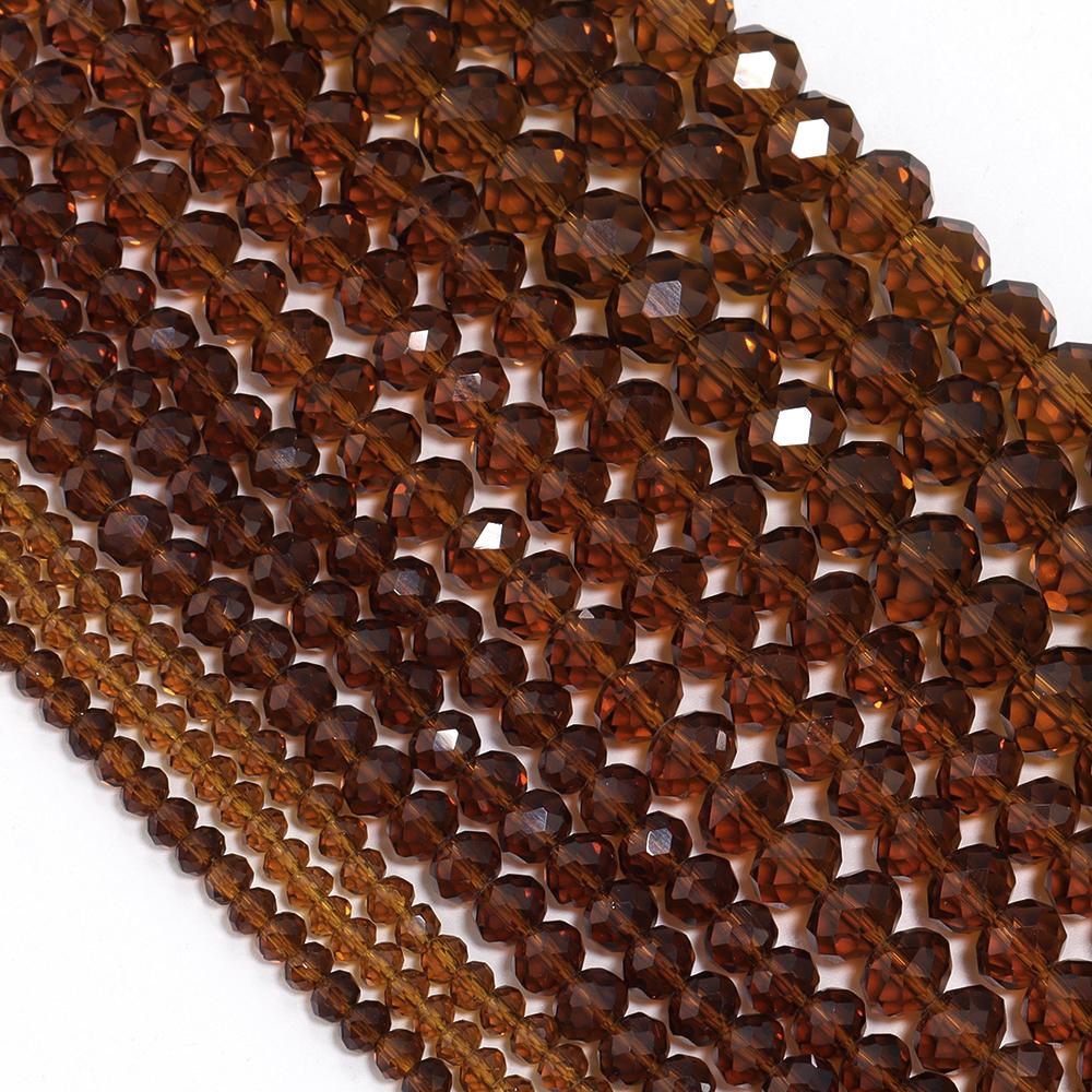 3 4 6 8 10mm Deep Brown Faceted Crystal Beads Glass Beads Loose Spacer Bead For Jewelry Making DIY Bracelet Necklace Accessories