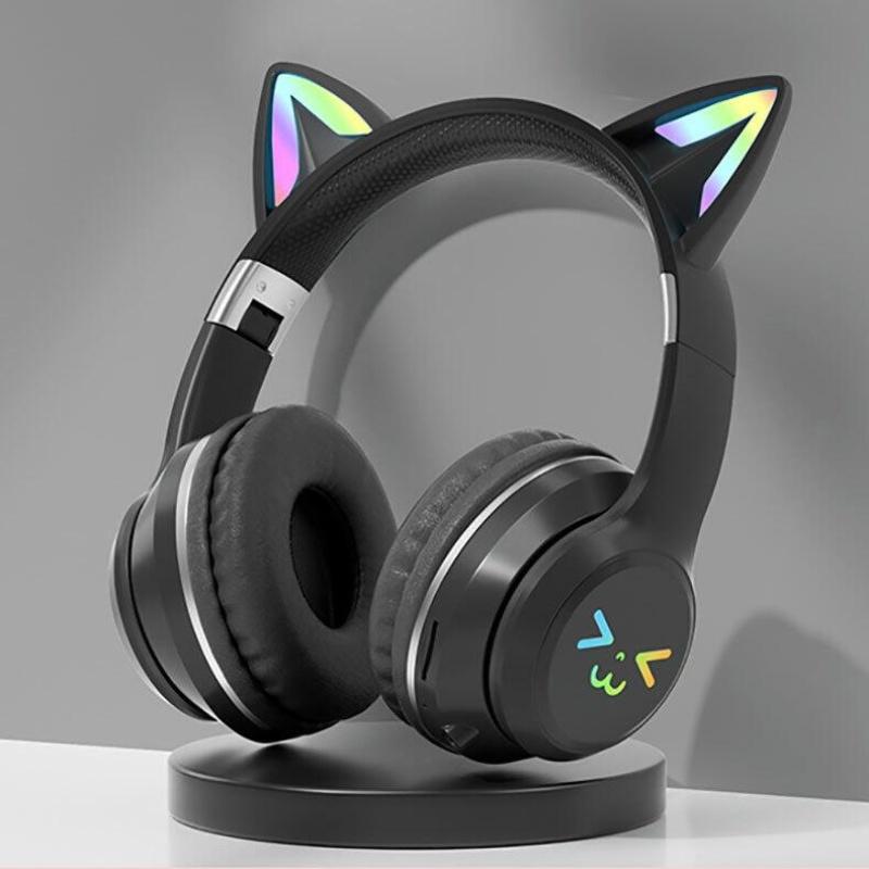 Xiaomi RGB Luminous Cat Ears Wireless Bluetooth Headphones With Microphone Headset Gamer Girl Call Noise Reduction Hifi Sale Handfree
