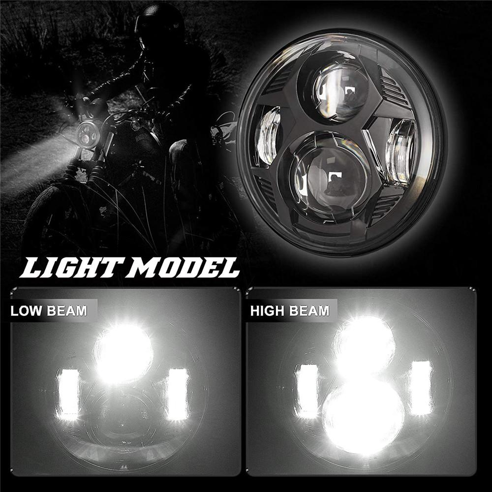 5.75 inch Led Headlight With High/Low Beam DRL For Honda Yamaha Harley Dyna Sportster Softail FXST, FXSTB, FXSTC 5 3/4"Headlamp.