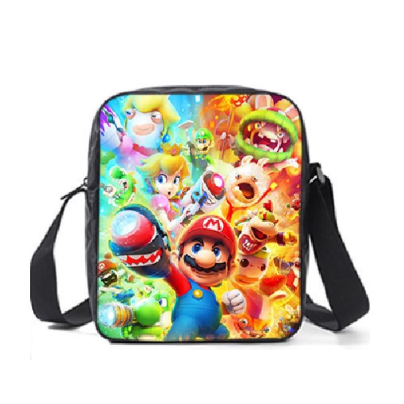 New Arrival Mario Cartoon Backpack For Elementary And Middle School Students Lunch Bag And Pencil Case Included