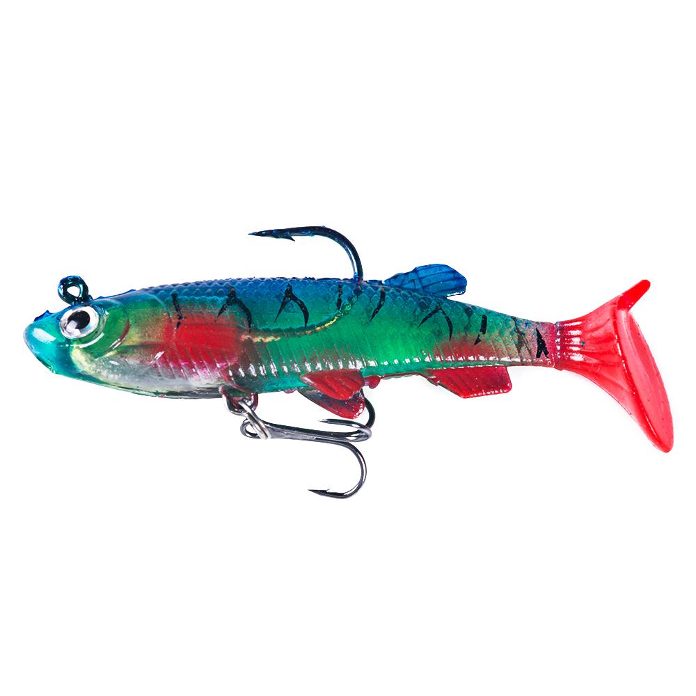 14CM Shad Soft Swimbait Jig Head Lure 8G Pre-Rigged Pinfish Lure Swimbait with Ultra Hook Paddle Tail Lure for Saltwater Fres