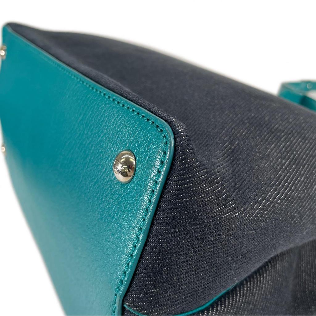 FENDI Petite to Jules 8BH253-V9W 149-2575 Handbag Navy Women 2-Way Denim used