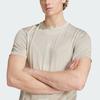 Adidas SS25 Casual Comfortable Soft Versatile Striped Breathable Short Sleeve T-Shirt Men Tops Khaki JN0569