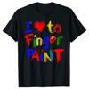 I Heart Love To Finger Paint Im Paint Cute Couples Valentines Day Men and Womens Gender Gift Tshirt  Harajuku Vintage Top