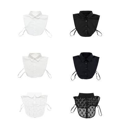 Solid Shirt Lace False Collar White & Black Blouse Detachable Collars Women Clothes Accessories