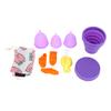 Silicone Menstrual Cup Set 3 Size Leak Proof Reusable Flexible Soft Period Cup Set for Women Purple
