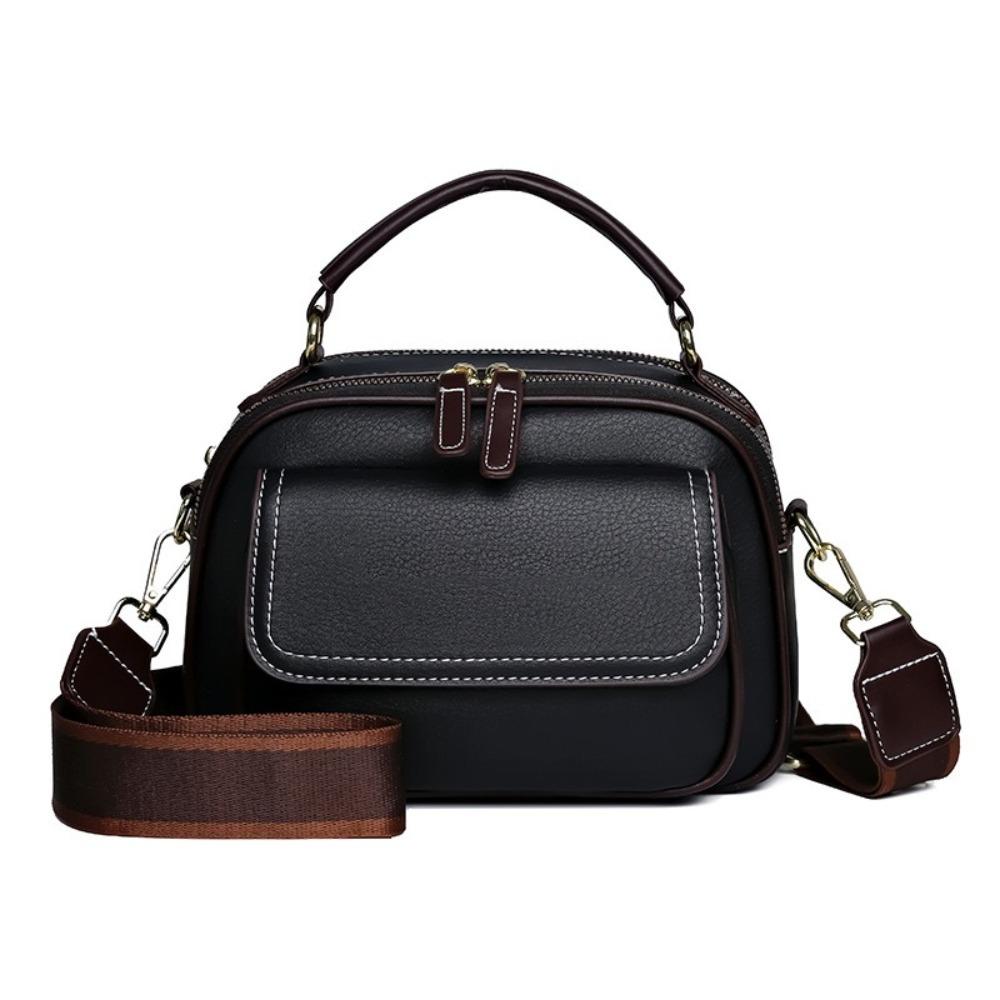 Versatile Retro Women Shoulder Bag PU Leather Large Capacity Messenger Handbag Luxury Cosmetic Bag
