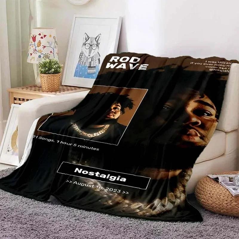 Hip Hop Rapper Blanket Rod Wave Flannel Blanket Soft Warm Throw Bedroom Decor Napping Couch Sofa Bed Chair Cover for Boys Girls