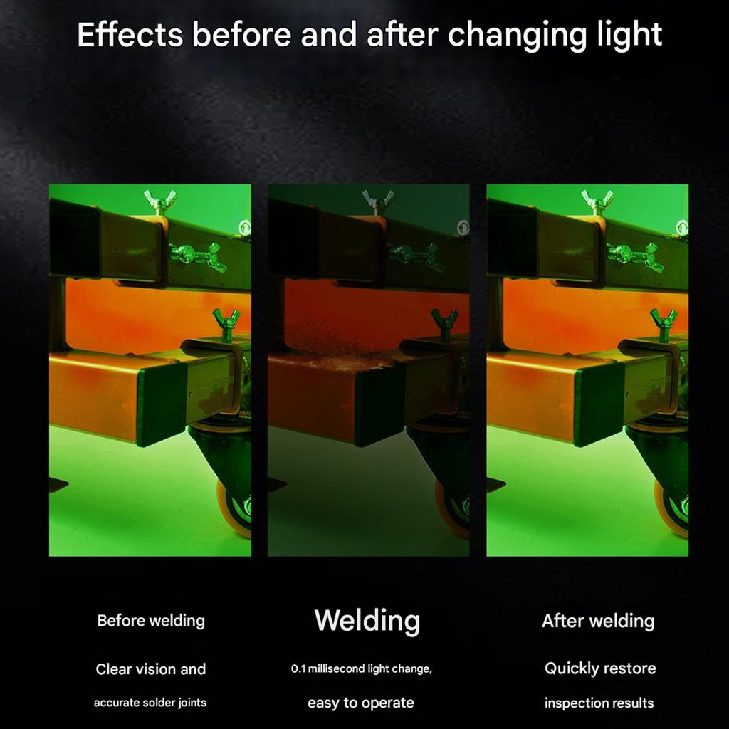 Auto-Darkening Welding Helmet - Photoelectric Solar Powered Split Mask for MIG/TIG/Arc Welding with Anti-UV/IR Protection