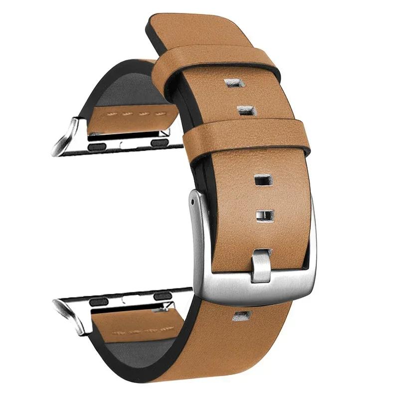 Leather Strap for Apple Watch Ultra 2 Band 49mm 9 8 7 45mm 41mm High Quality Strap for IWatch Series 6 SE 5 4 44mm 40mm Correa