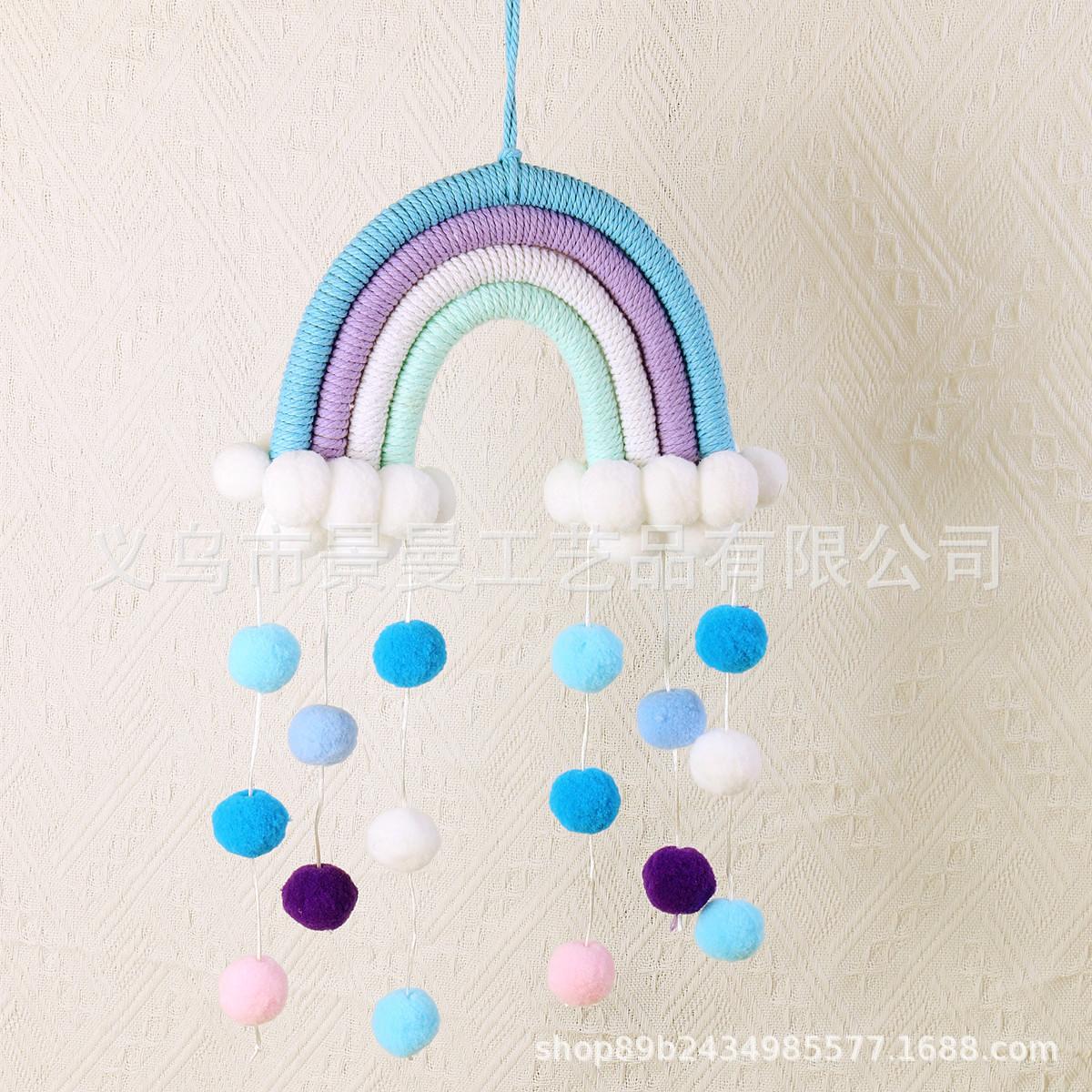 

Home Pendant Cotton Rope Weaving Children s Room Decoration Wall Hanging Home Decoration 30cmx20cm синій