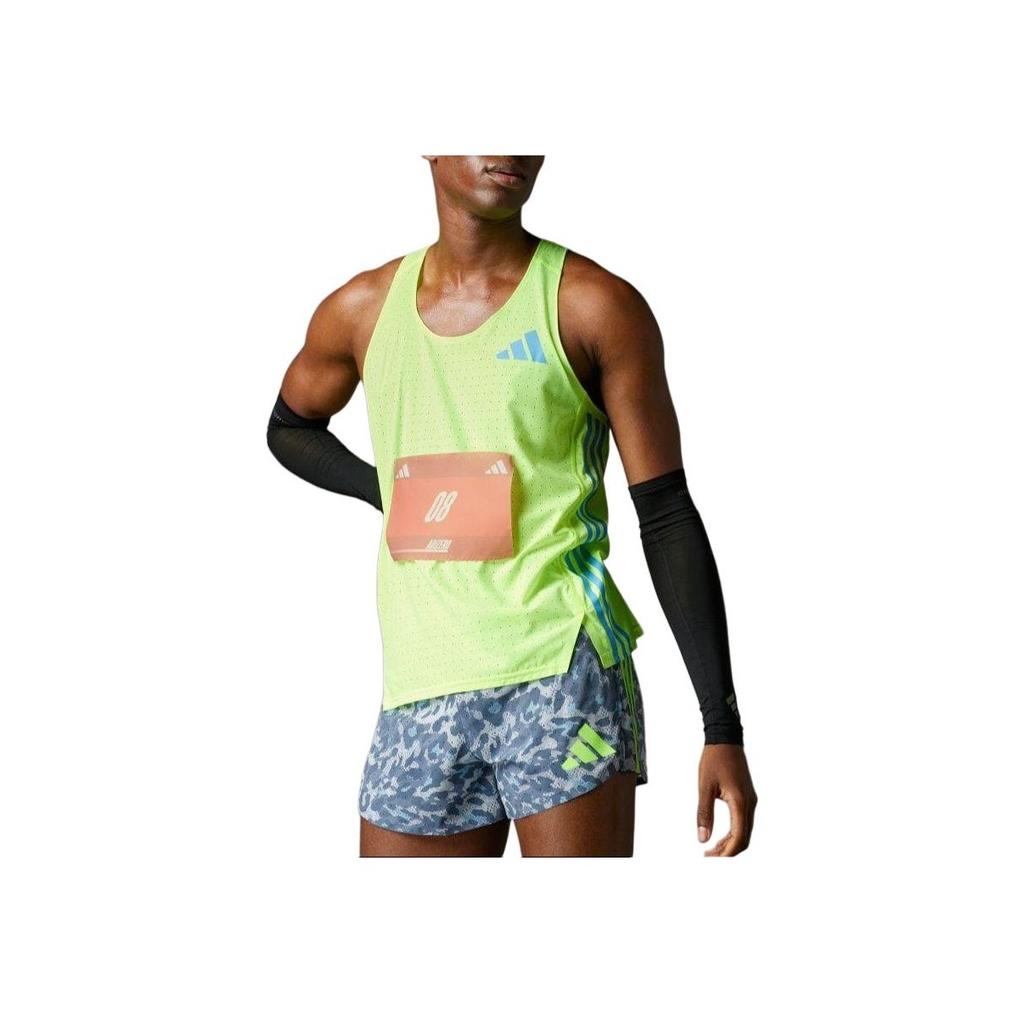 adidas Road To Records Slim Fit Atmungsaktives Ärmelloses Tanktop Herren Tops Grün IT8859