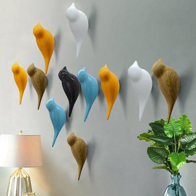 Creative Bird Wall Hook Home Decoration Resin Wood Grain Hook 3D Hook Coat Hook