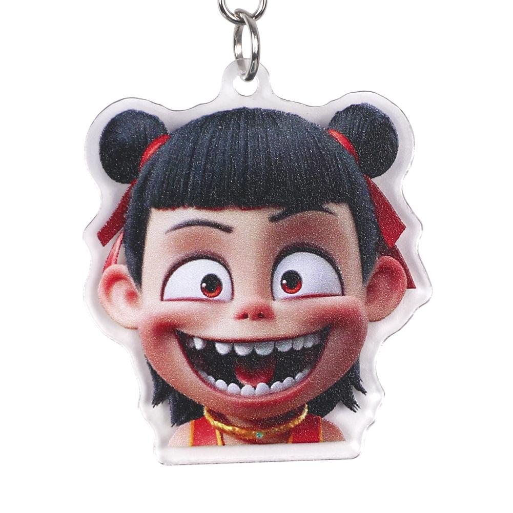Nezha Schlüsselanhänger Figur Spielzeug Ao Bing Anhänger für Männer Frauen Rucksack Lustiger Anhänger Schlüsselanhänger