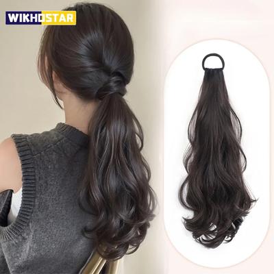 Synthetic Wig Ponytail Long Wavy Ponytail Hair With High Elasticity Rubber Band Heat Resistant Hairpiece For Daily Use
