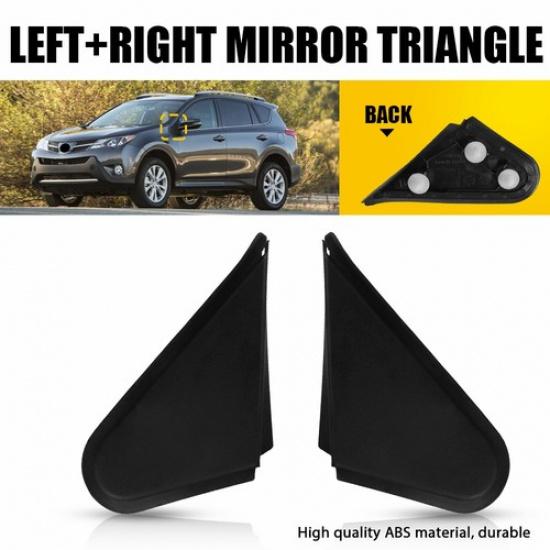 2PCS Front Pillar Corner Rearview Mirror Molding Trims For Toyota RAV4 2013-2018