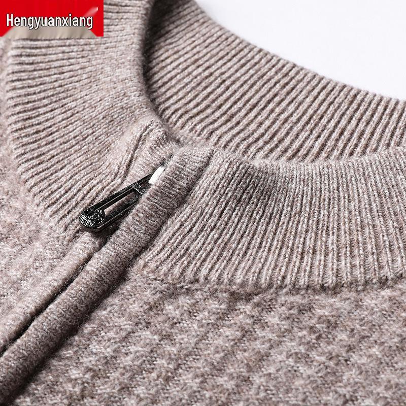 Hengyuanxiang Men's Autumn/Winter 2022 Wool Half-High Collar Sweater for Middle-Aged & Young