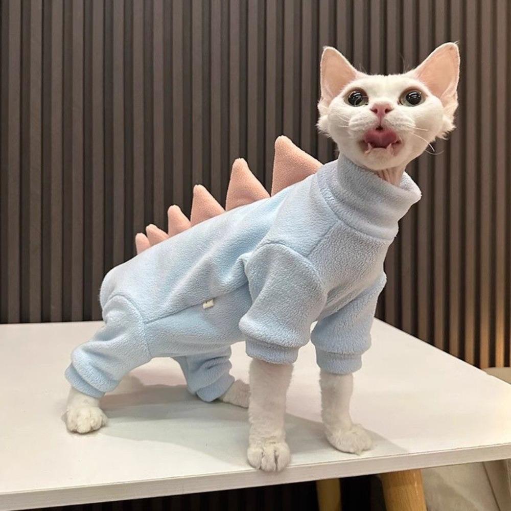 Dinosaur Shape Hairless Cat Thermal Clothing Warm Cat Vest Funny Cat T-shirt  Pets Clothing