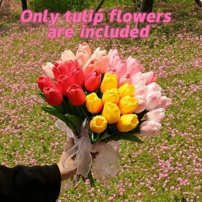 5/10PCS Tulips Artificial Flowers Real Touch Flowers Tulip Bouquet Decor Fake Tulips Flower for Home Wedding Decorations