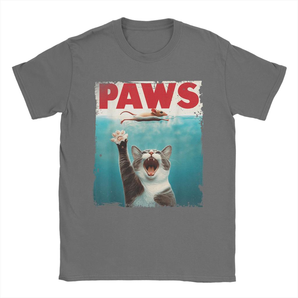 Couple T-Shirt PAWS Parody Cat Mouse Humorous Cat Chasing Mouse Kitten T-Shirts Harajuku Summer Tee Shirt Cotton Tops Gift Idea