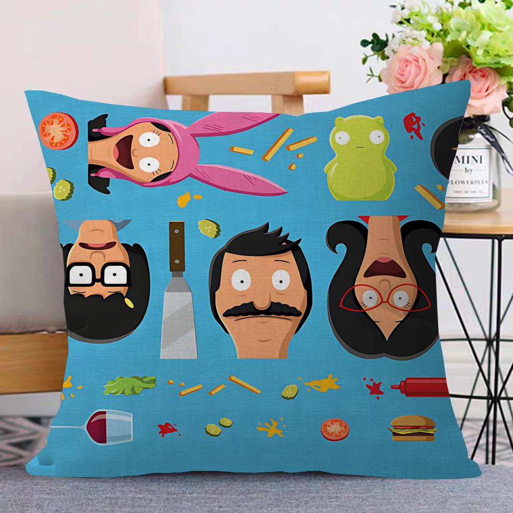 Bobs-Burgers Anmie Cushion Cover Inches Farmhouse Decor Home Throw Pillow Covers For Couch Decorations