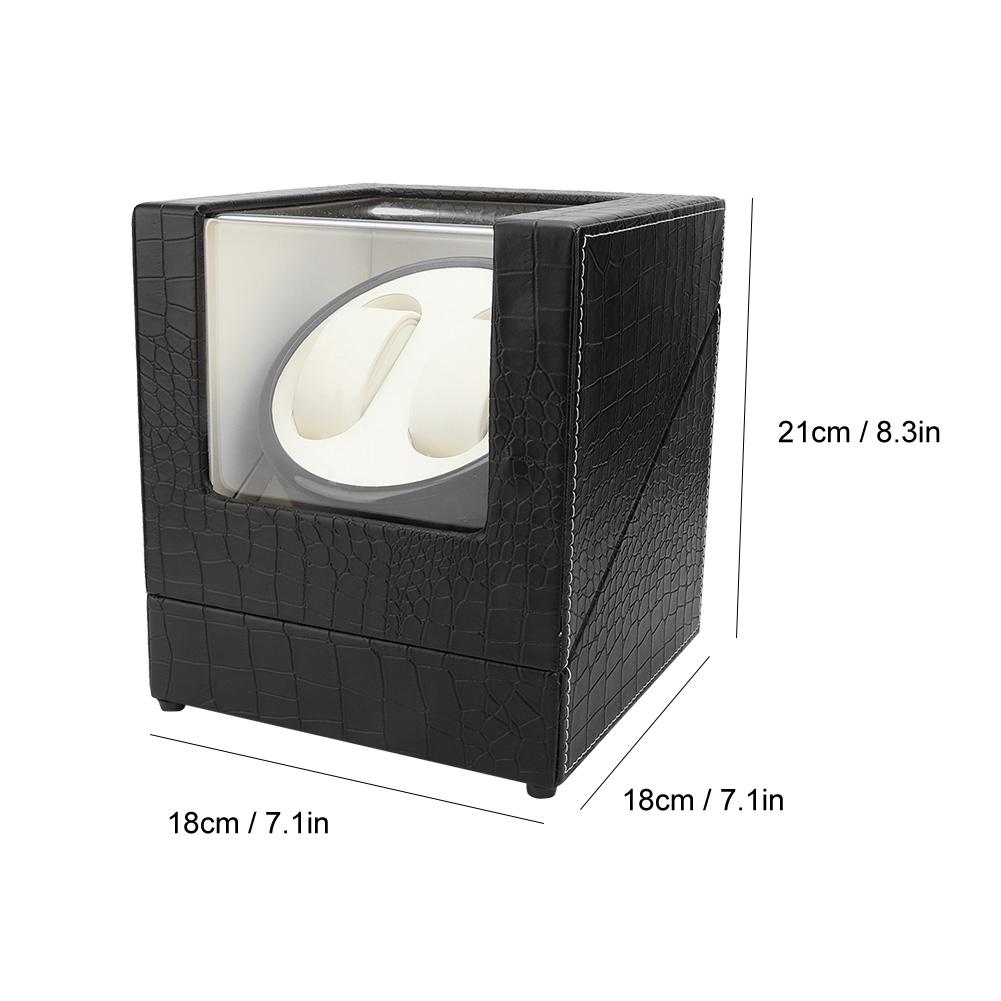 2+0 Automatic Watch Winder Box for Wristwatch Mechanical Watch   Black White