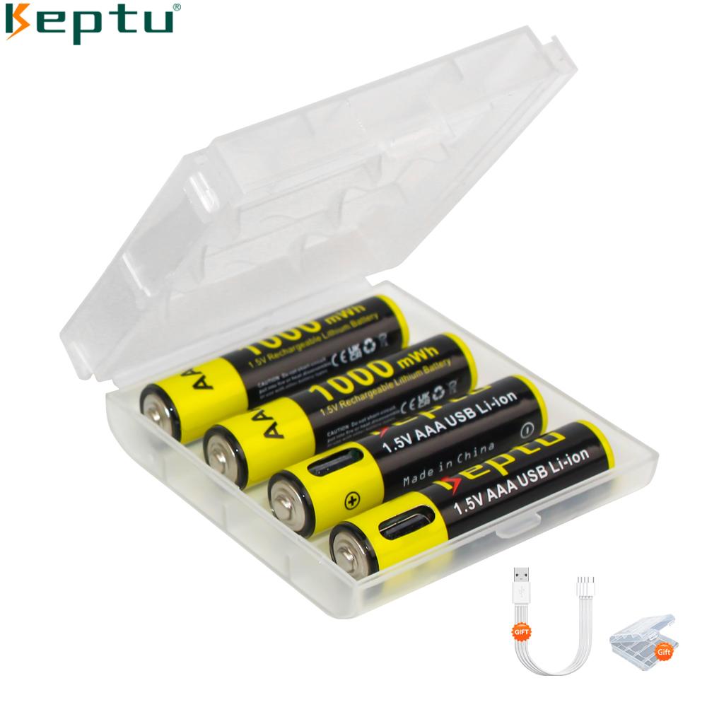 KEPTU 1000mWh 1.5V AAA Rechargeable Li-Ion Battery AAA 3A Bateria Batteries for Camera Toy Car Clocks Computer Motherboard