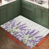 1 Stück Anti-Ermüdungs-Küchenteppiche Lavendel Blumenmuster Wasserdicht Rutschfest Dick Gepolsterte Küchenmatte Hochbelastbar Komfort Stehmatte für Küche
