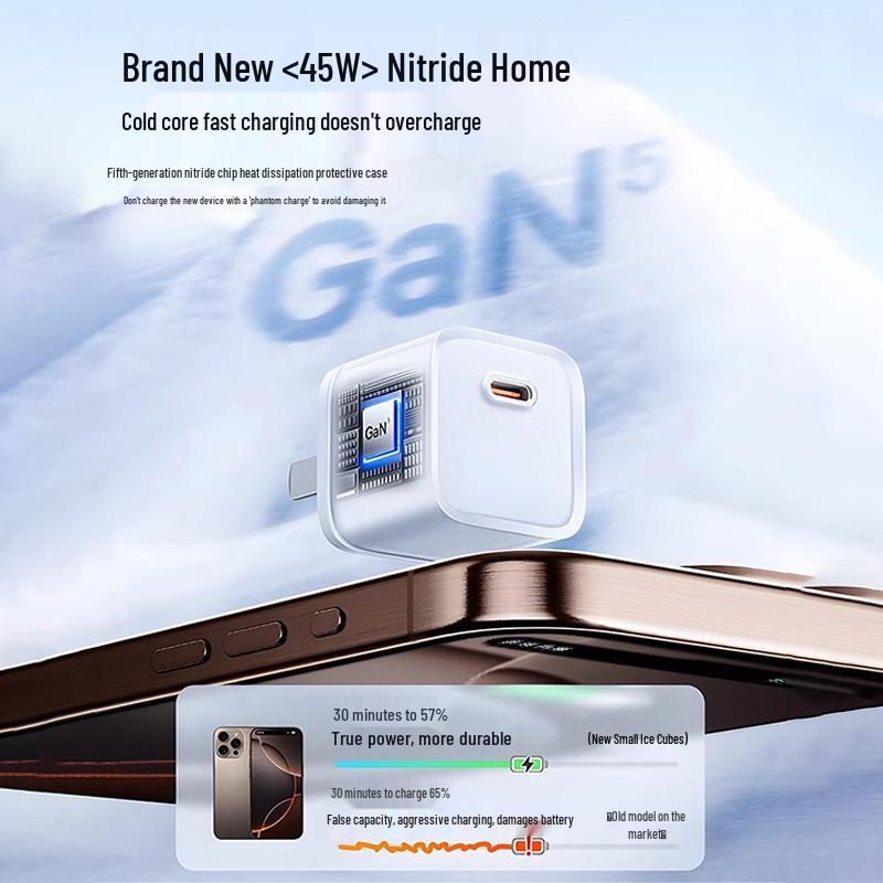 45W GaN Charger for iPhone 14 Series with Universal Cable Compatibility
