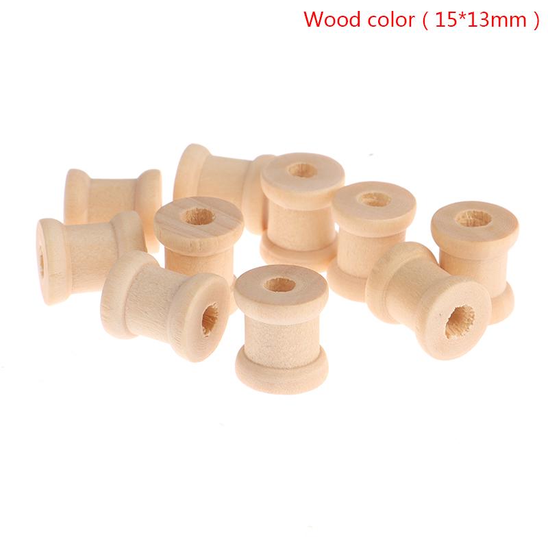 

10/100Pcs Wooden Bobbins Spools Reels Vintage Style For Sewing Ribbon Twine Wood Crafts Tools Mini Winder Bobbin Embroidery Tool